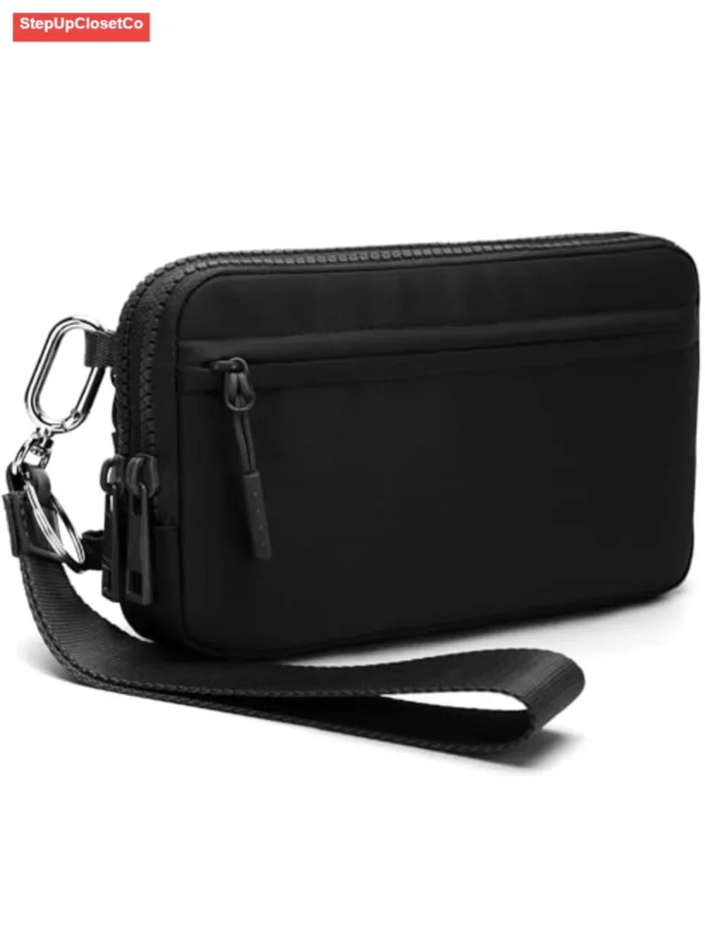 RFID Wristlet Crossbody Bag for Women with 4 Zippers - Nylon